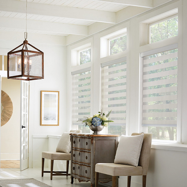 Transitional shades in a Cincinnati living room