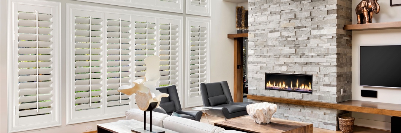 Plantation shutters in a Cincinnati living room