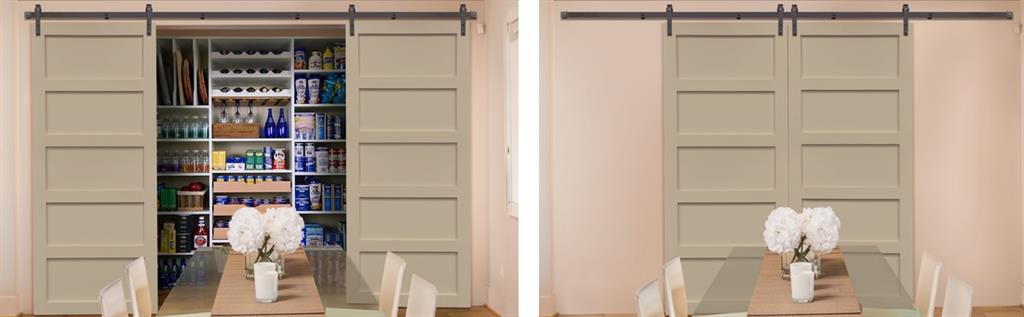 Sliding Barn Doors As Pantry Doors In Cincinnati Sliding barn doors covering pantry